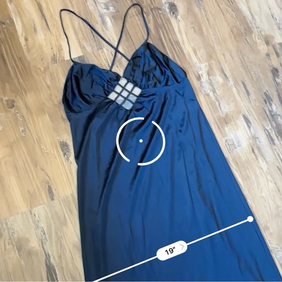 VTG Navy Blue Henson Kickernick Maxi Slip Dress - Picture 7 of 9